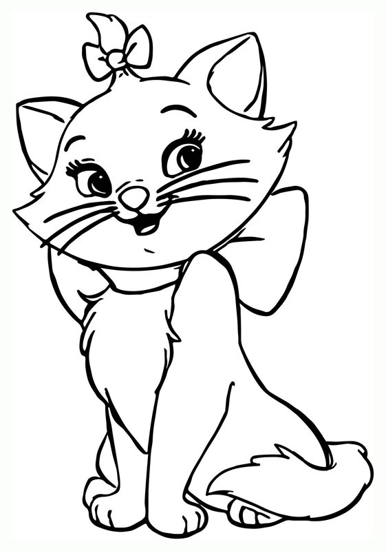 Gato Aristogatos Marie coloring page for children