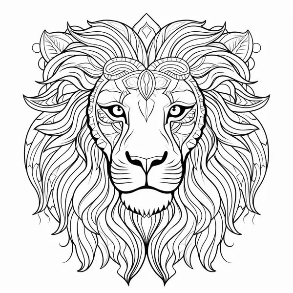 Gedetailleerde Leeuwenkop coloring page for children