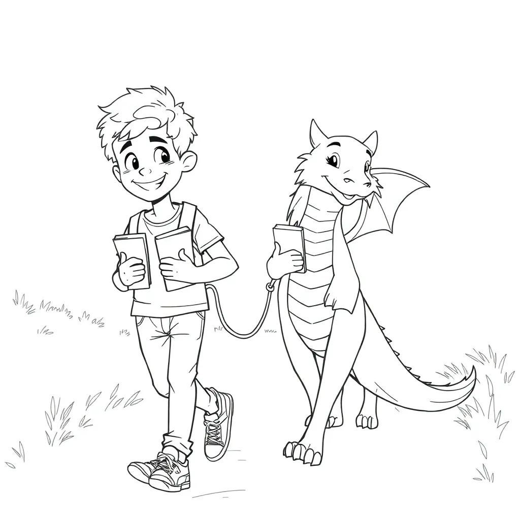 Dessin à colorier pour enfants, garçon, baskets colorées, jeans