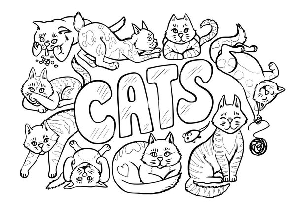 Gemeinsame Katzen coloring page for children