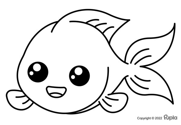 Goldfish Facil Y Bonito coloring page for children