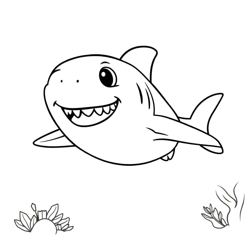 Feuille de coloriage gratuite Requin Océan Monde sous-marin Faune sauvage Coloriage pour enfant