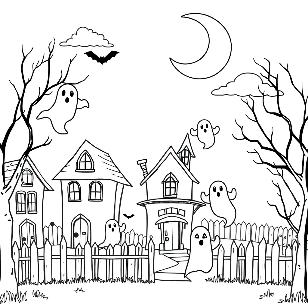 Halloween Spookachtig Griezelig Mysterieus Herfst coloring page for children