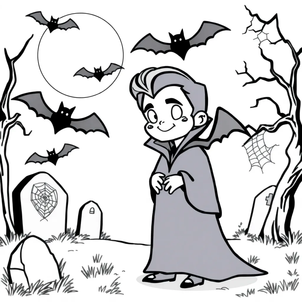 Halloween Vampier Griezelig Kerkhof Creatief coloring page for children