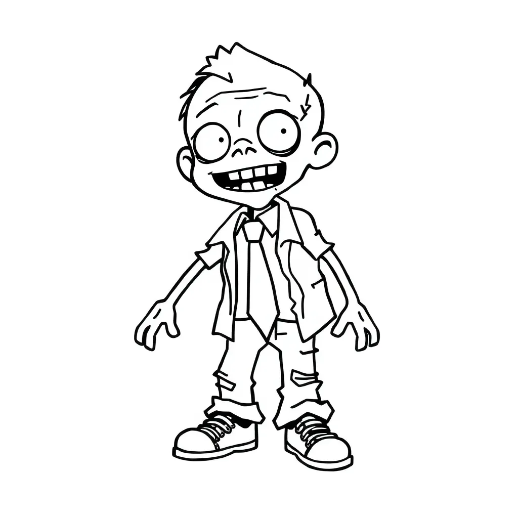 Halloween Zombie Griezelig Cartoon Kinderen coloring page for children