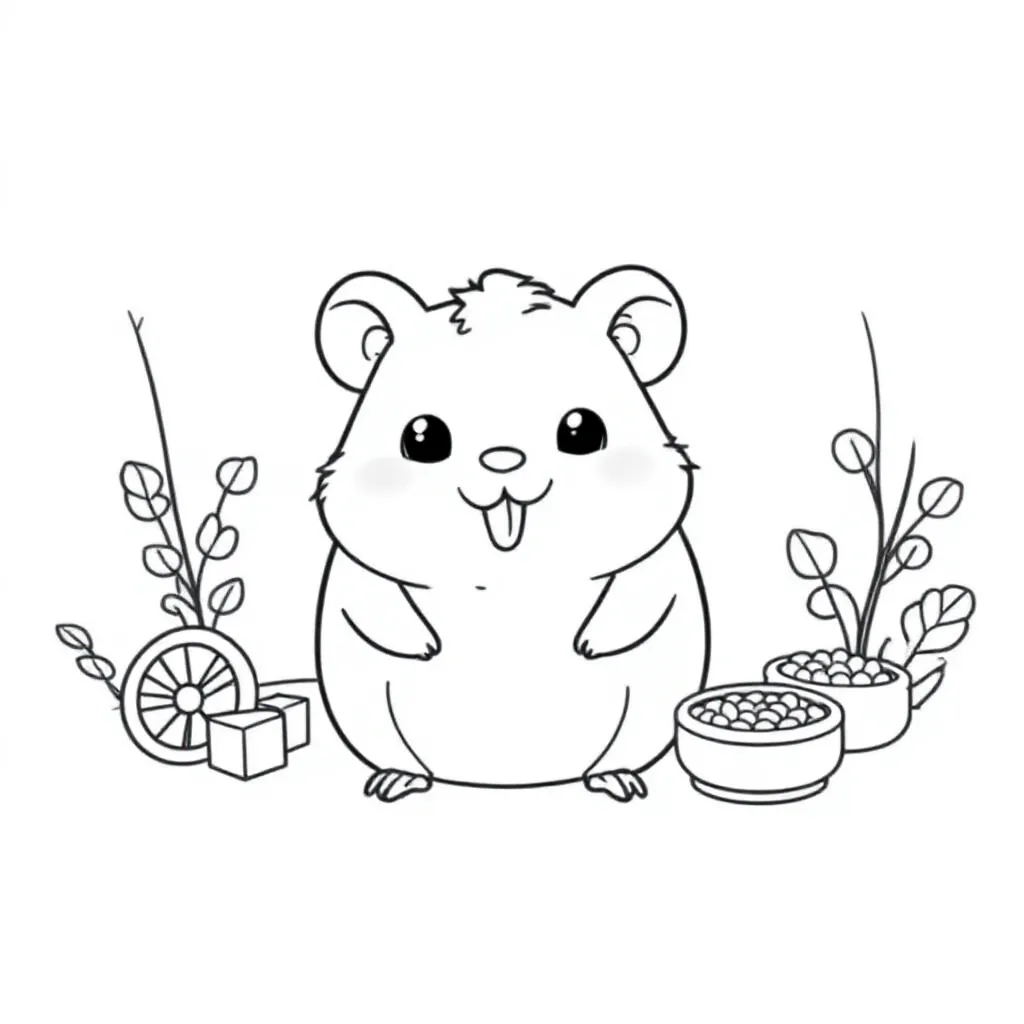 Feuille de coloriage Hamster