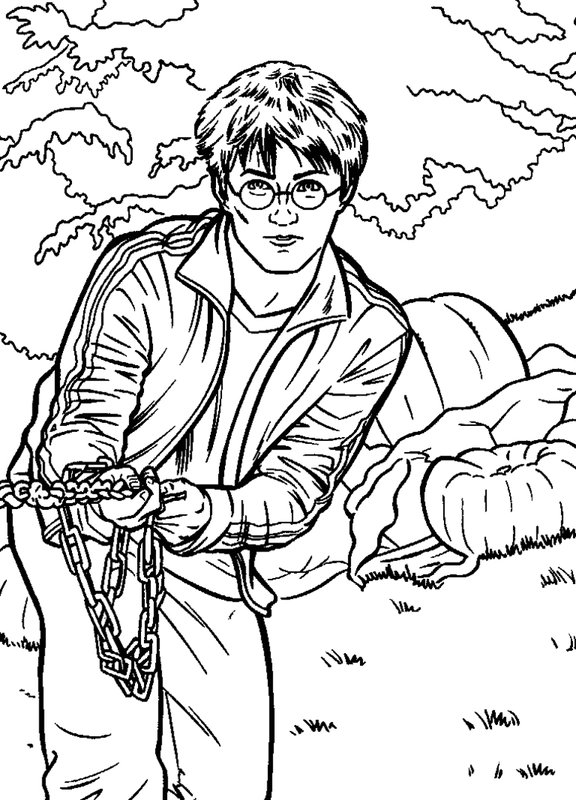 Harry Potter Trekt Ketting coloring page for children