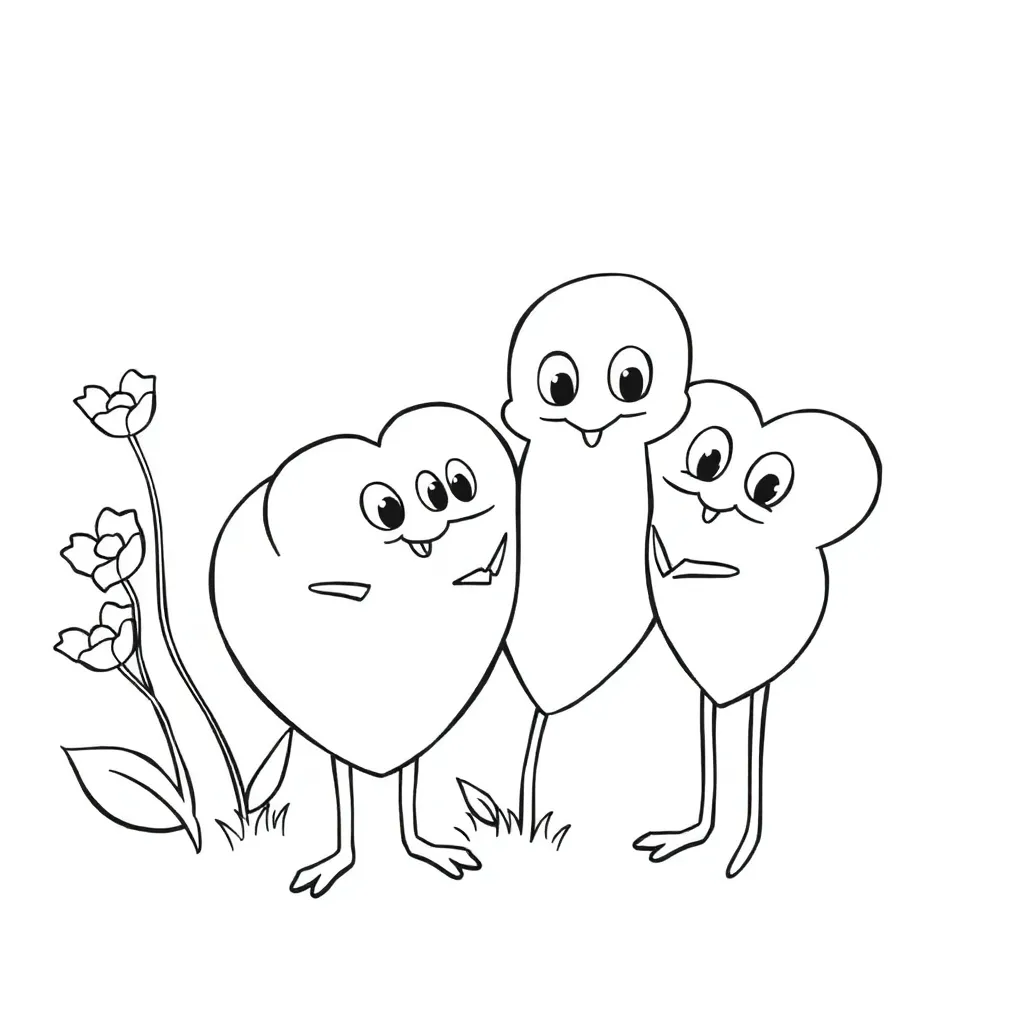 Hartjes Liefde Valentijn Creatief Tekenen coloring page for children