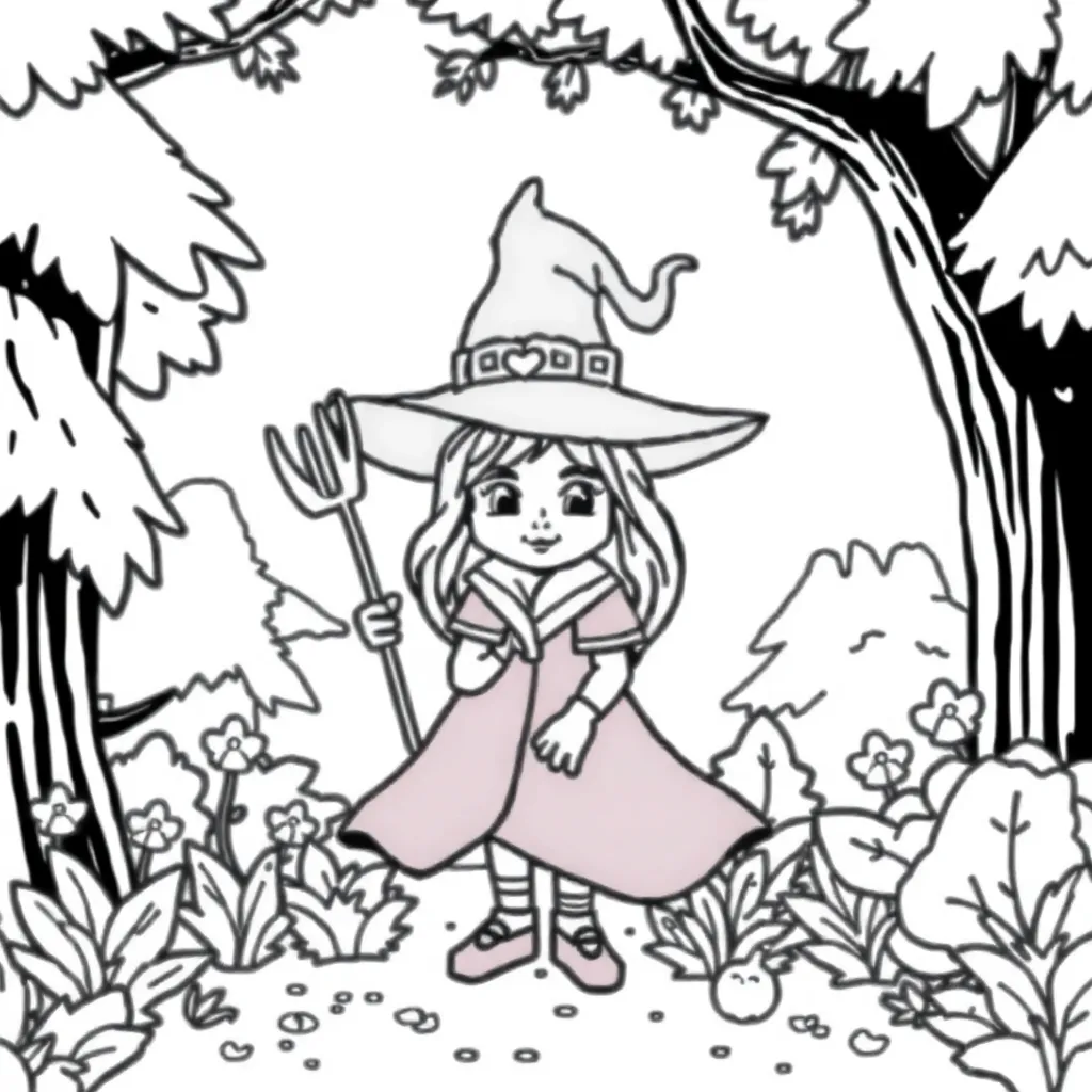Heksen Fantasy Magisch Sprookjes Kinderactiviteit coloring page for children