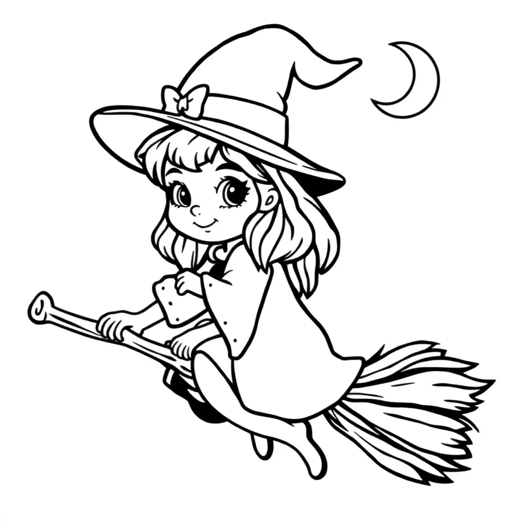 Heksen Magisch Fantasy Sprookjes Kinderactiviteit coloring page for children
