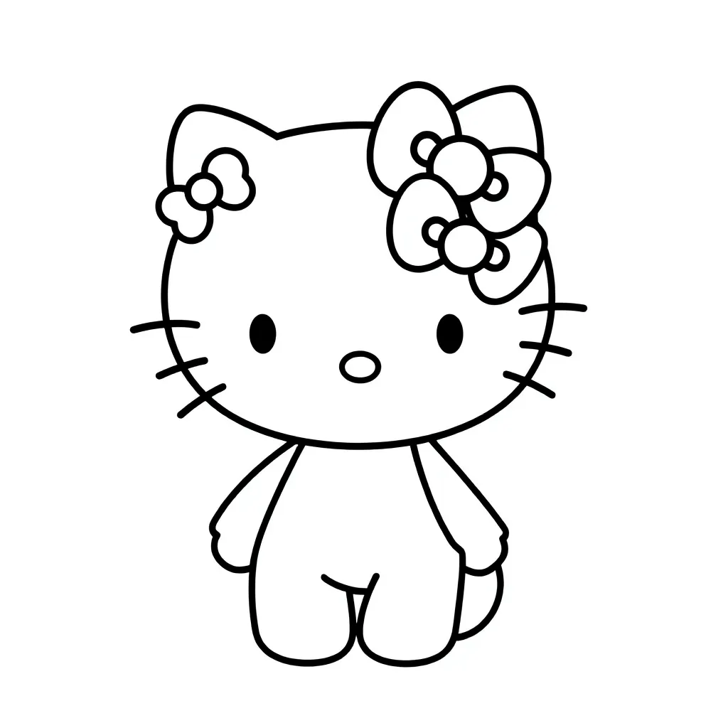 Hello Kitty Lente Windmolen Tulpen Schattig coloring page for children