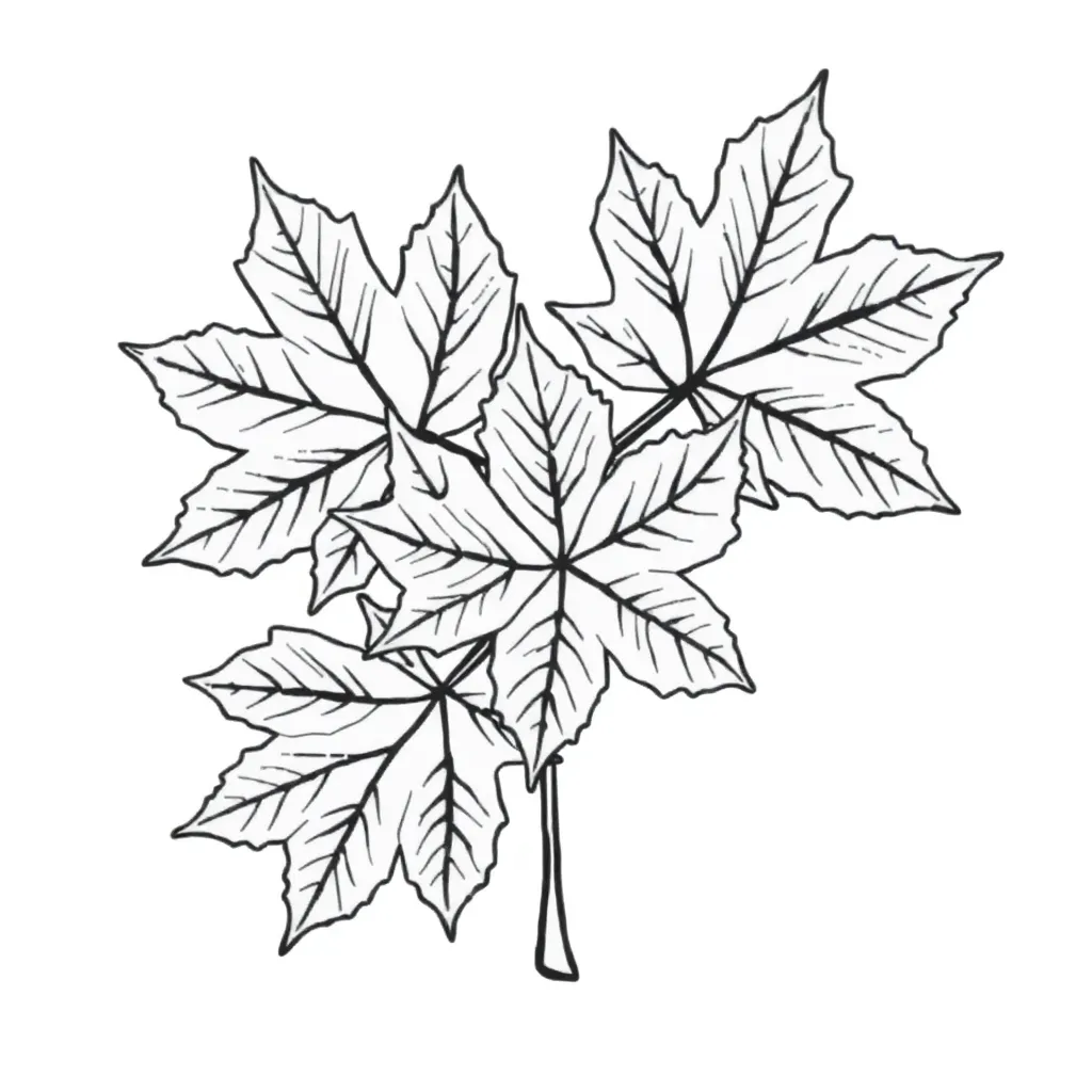 Free Autumn Maple Leaf Coloring Page Nature Season Creative Coloring Page