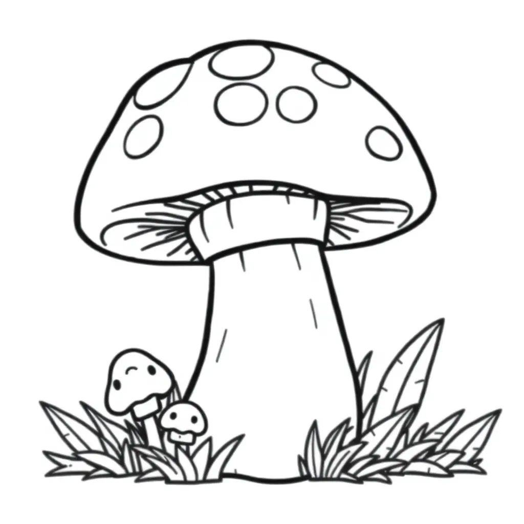 Herfst Paddenstoel Natuur Seizoen Creatief coloring page for children