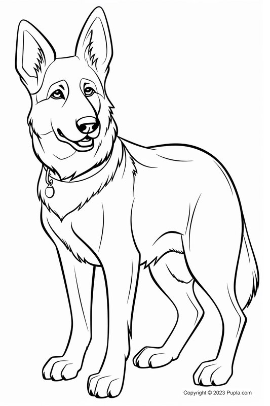 Hermoso Pastor Aleman coloring page for children