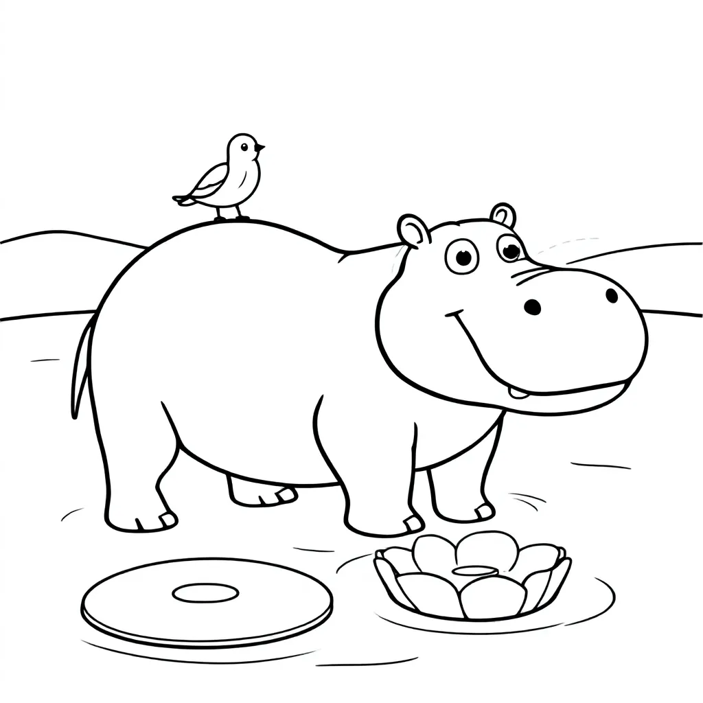 Hippo kleurplaten voorbeeld