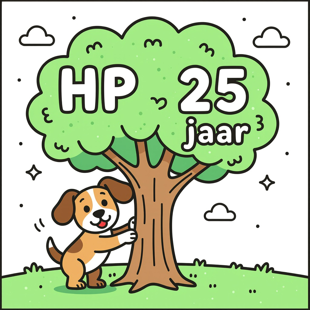 hond in de boom coloring page for children