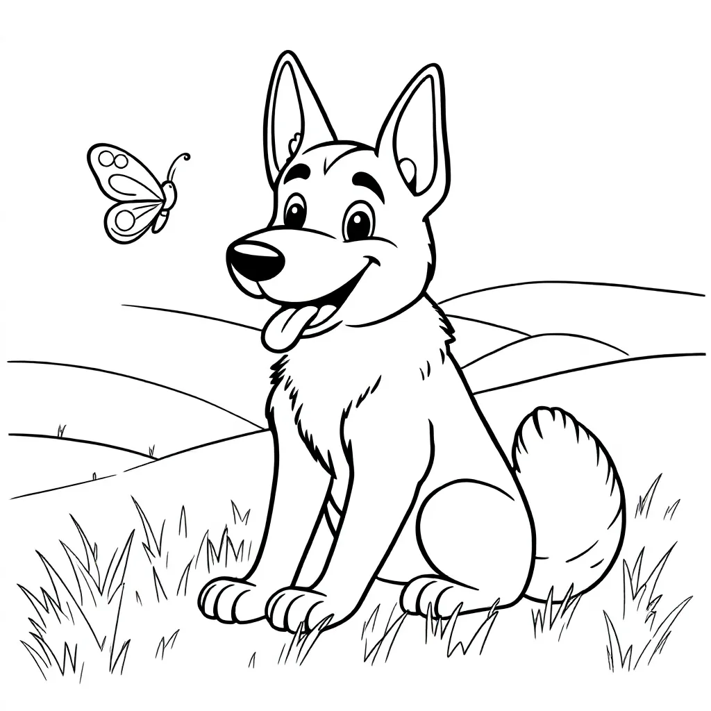 Feuille de coloriage Chien gratuit Feuille de coloriage pour Enfants