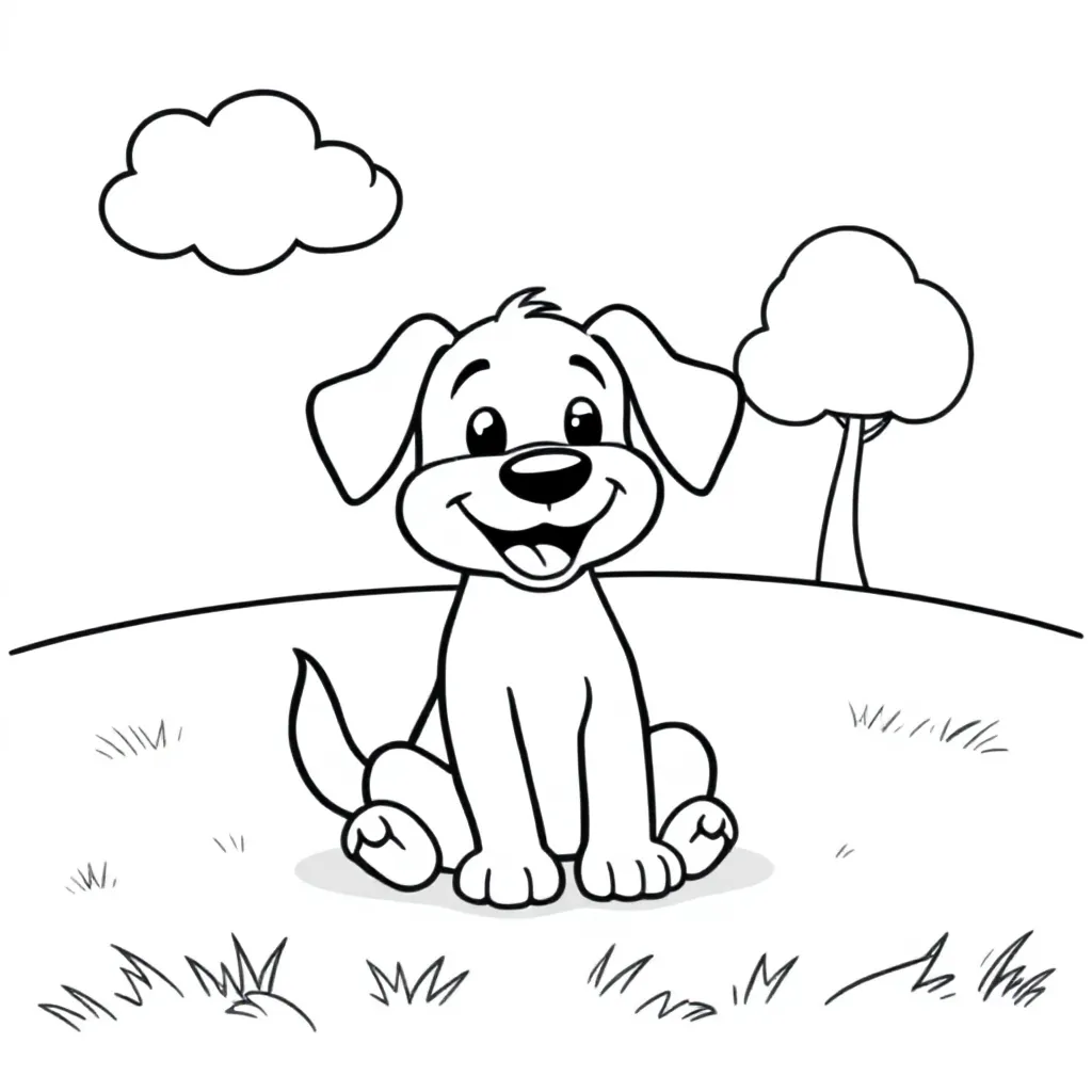 Hond kleurplaat voor kinderen