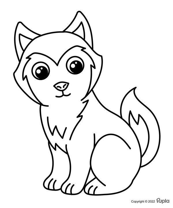 Hond Makkelijk Schattig coloring page for children