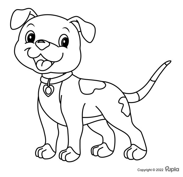 Hond Staande Blije Pup coloring page for children