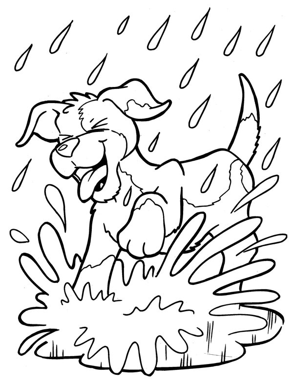 Hond Water coloring page for children