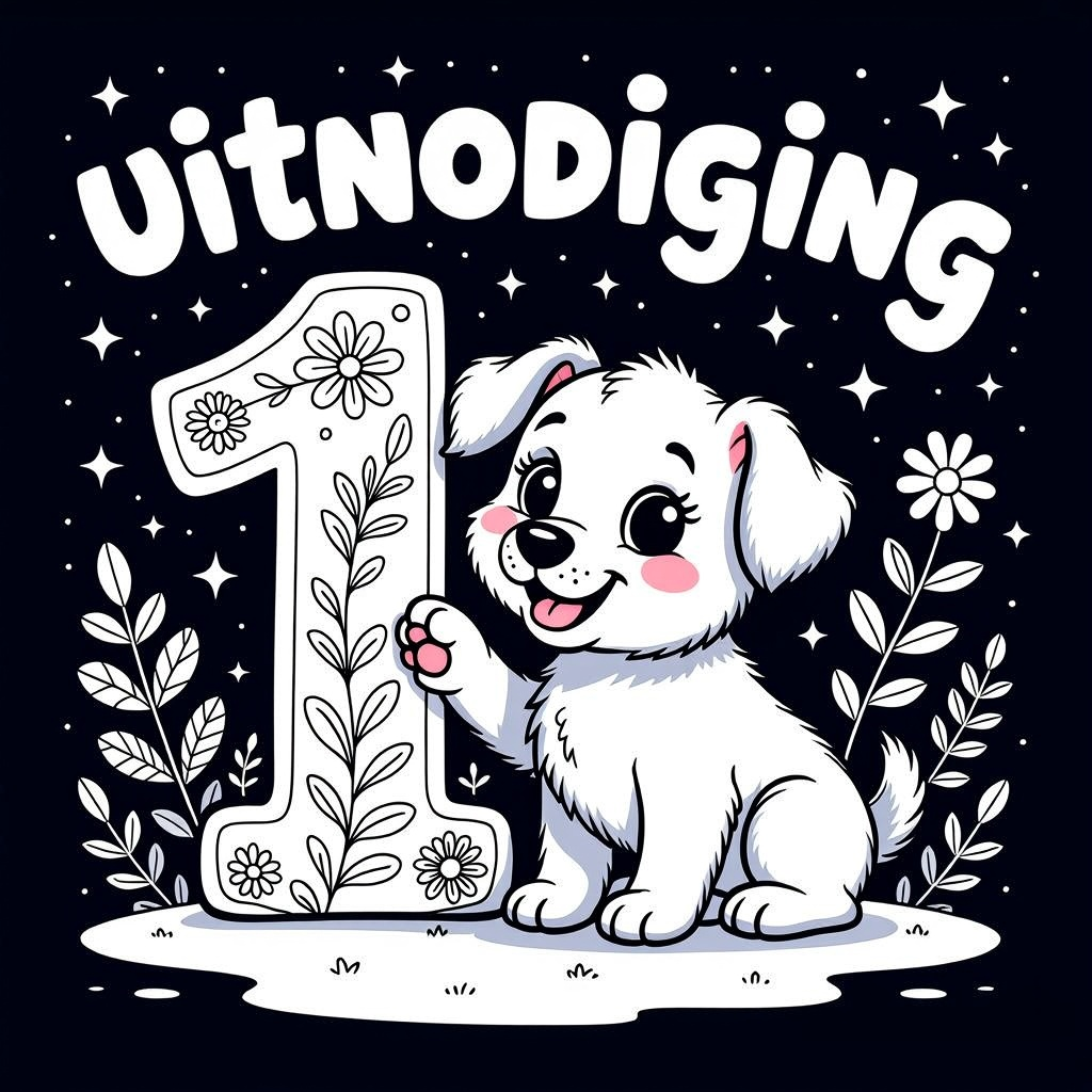 hondje met een 11 coloring page for children