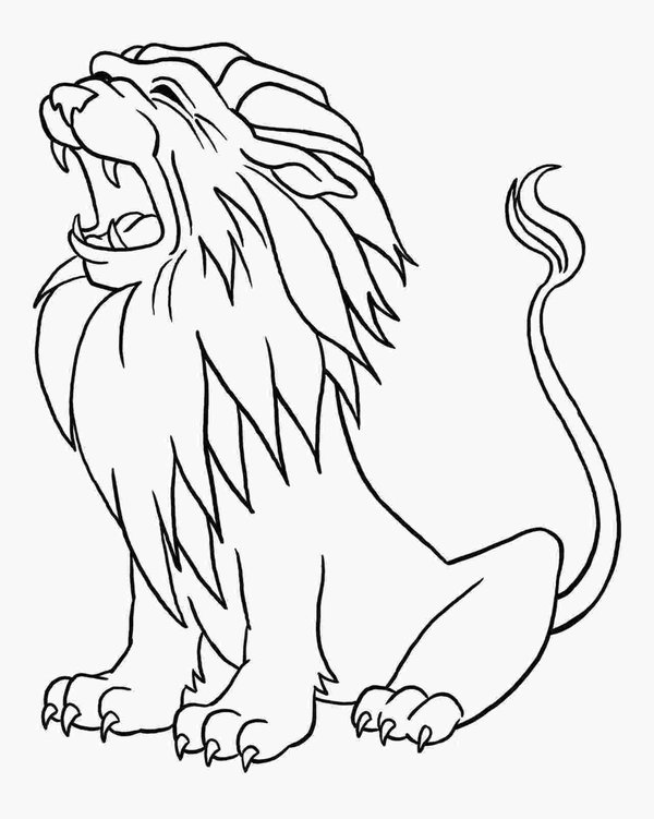 Howling Lion coloring page for children
