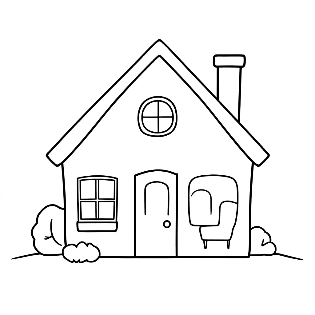 huis met kamers coloring page for children