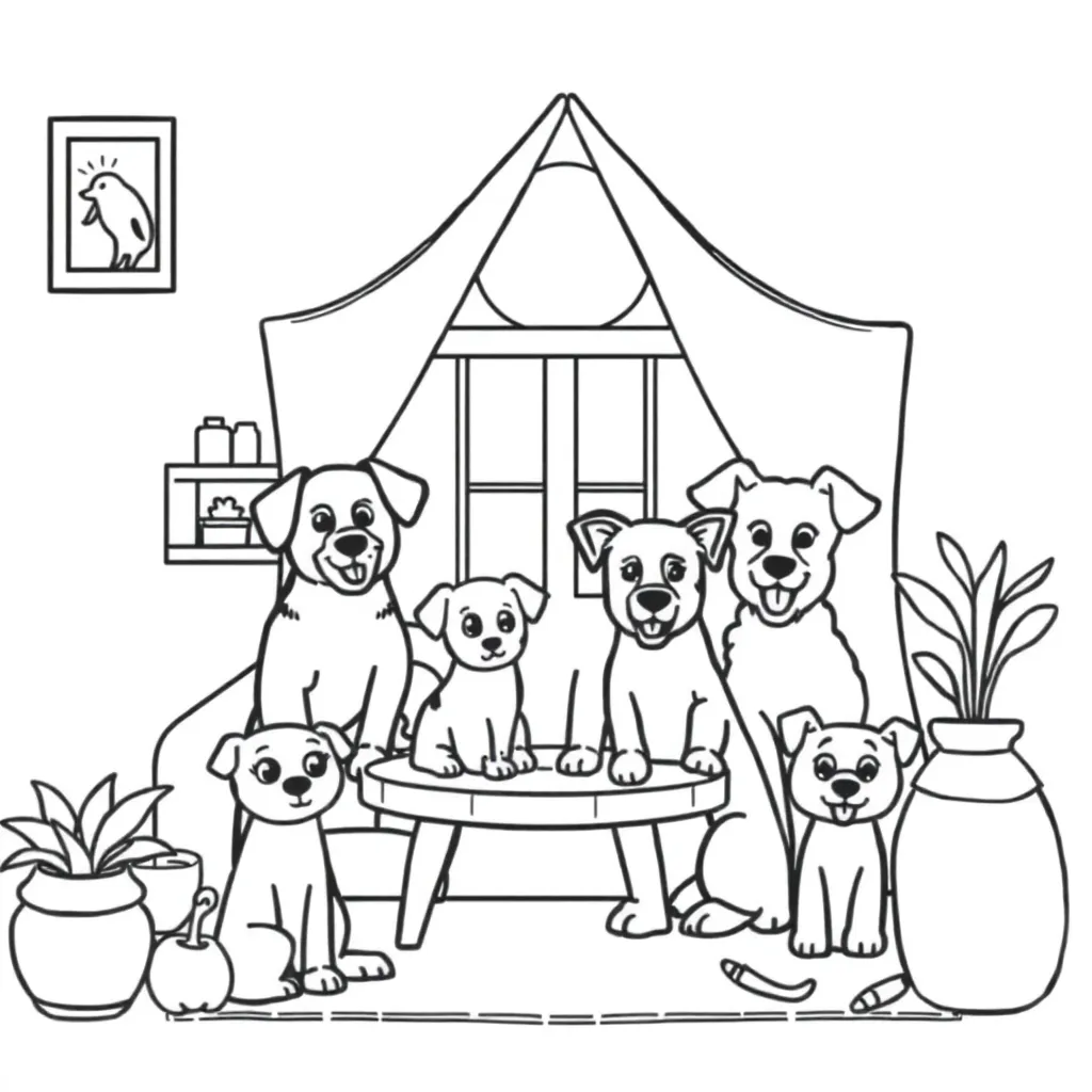 Huisdieren coloring page for children