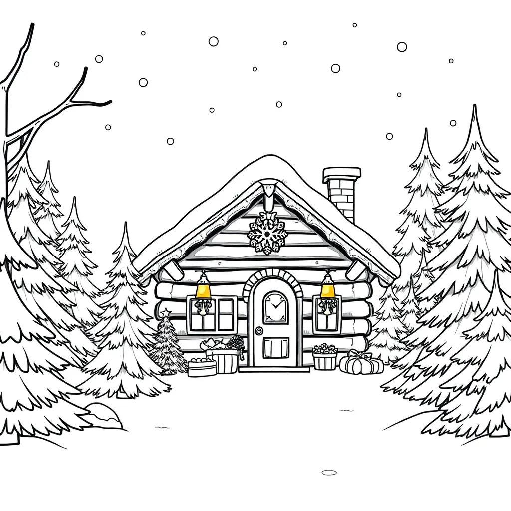 Huisje Van De Kerstman coloring page for children