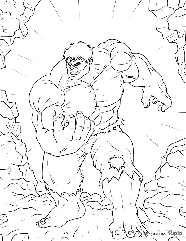 Hulk Atravesó un Muro coloring page for children