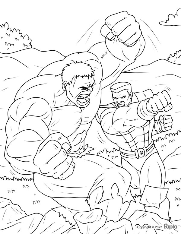 Hulk Kampf coloring page for children