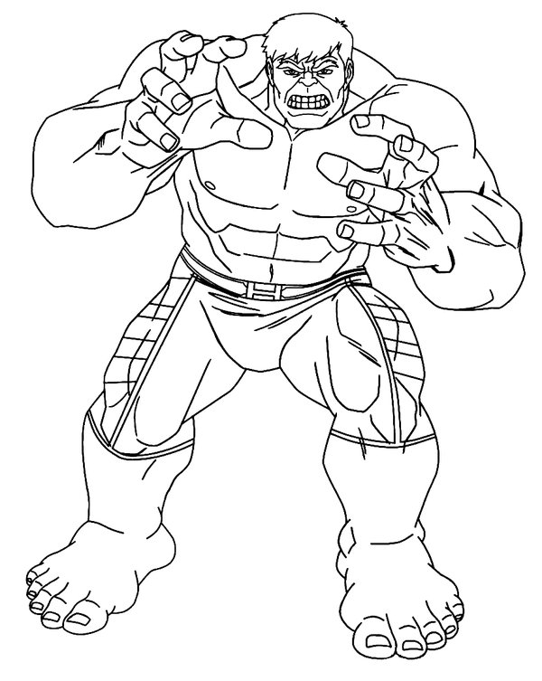 Hulk Saisissant Les Mains coloring page for children
