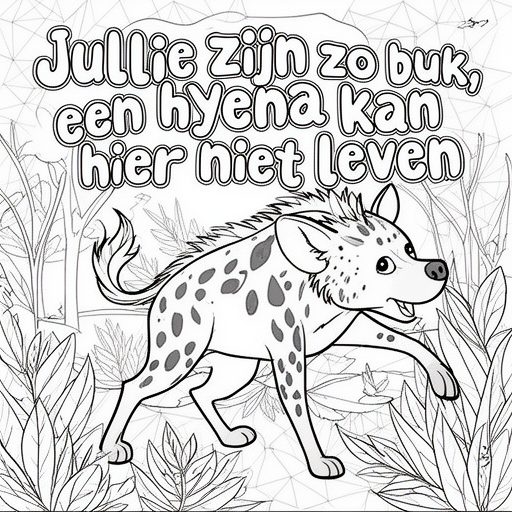 hyena kleurplaat voor kinderen