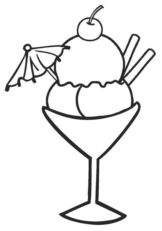 Ice Cream Coup With Umbrella coloring page for children