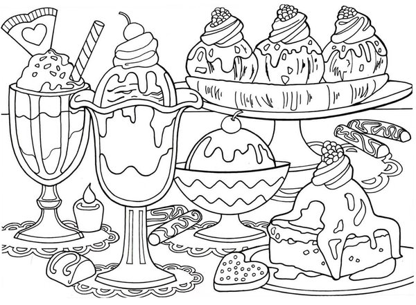 Ice Cream Grand Dessert coloring page for children