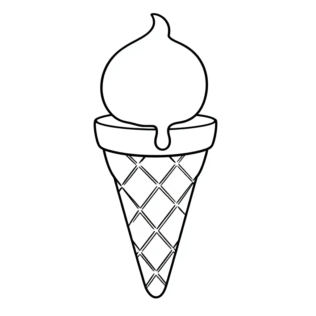Plantilla de Coloreado Gratis de Helado para Niños