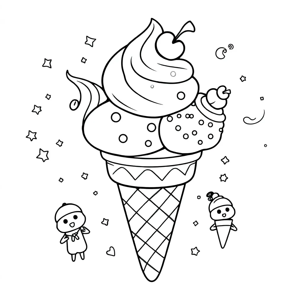 Feuille de coloriage Glace gratuite Feuille de coloriage pour Enfants