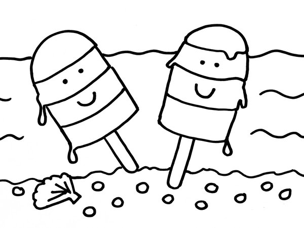 Ijsjes Strand coloring page for children
