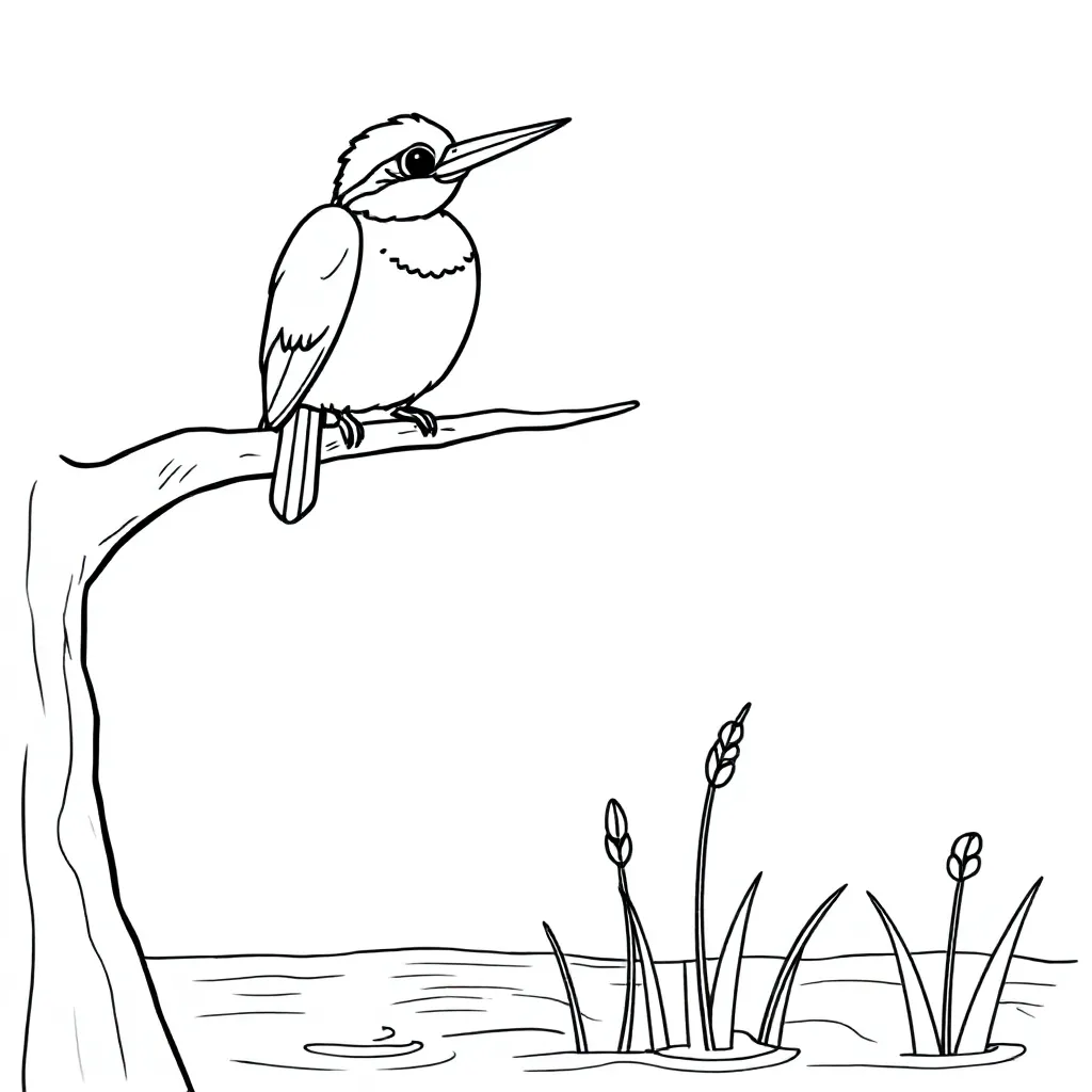 Ijsvogel kleurplaten voorbeeld