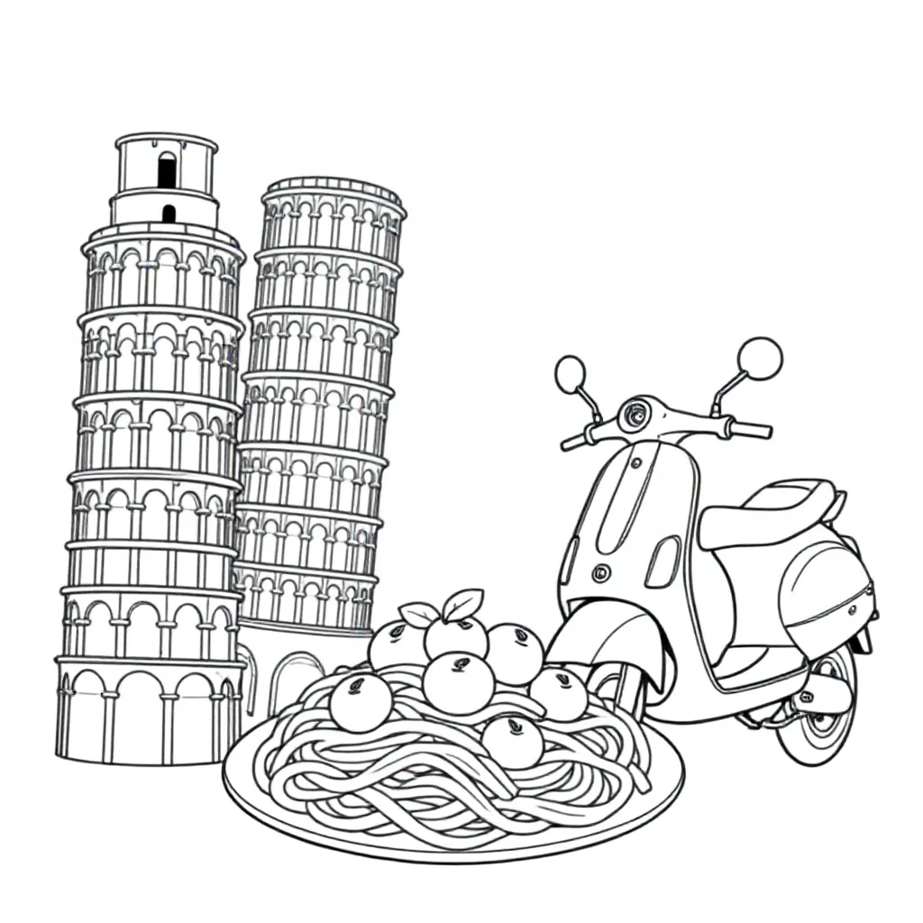 Italie kleurplaten voorbeeld