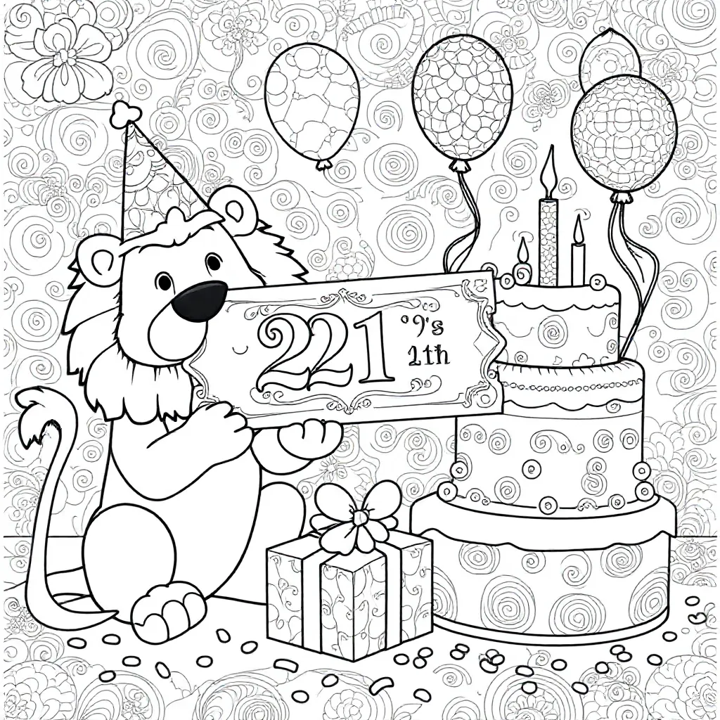 jack 21 jaar waardebon coloring page for children