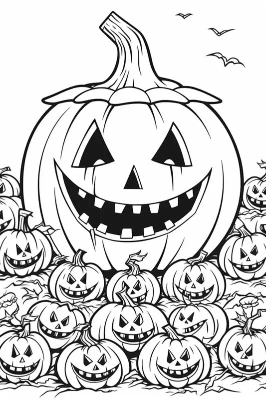 Jack O Lantern Grijnzend coloring page for children