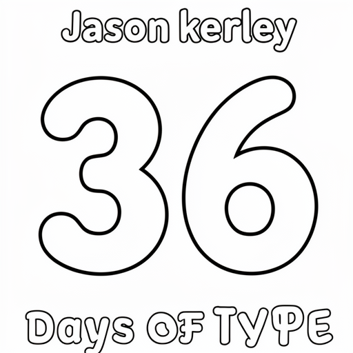 Jason kerley 36 days of type kleurplaat voor kinderen