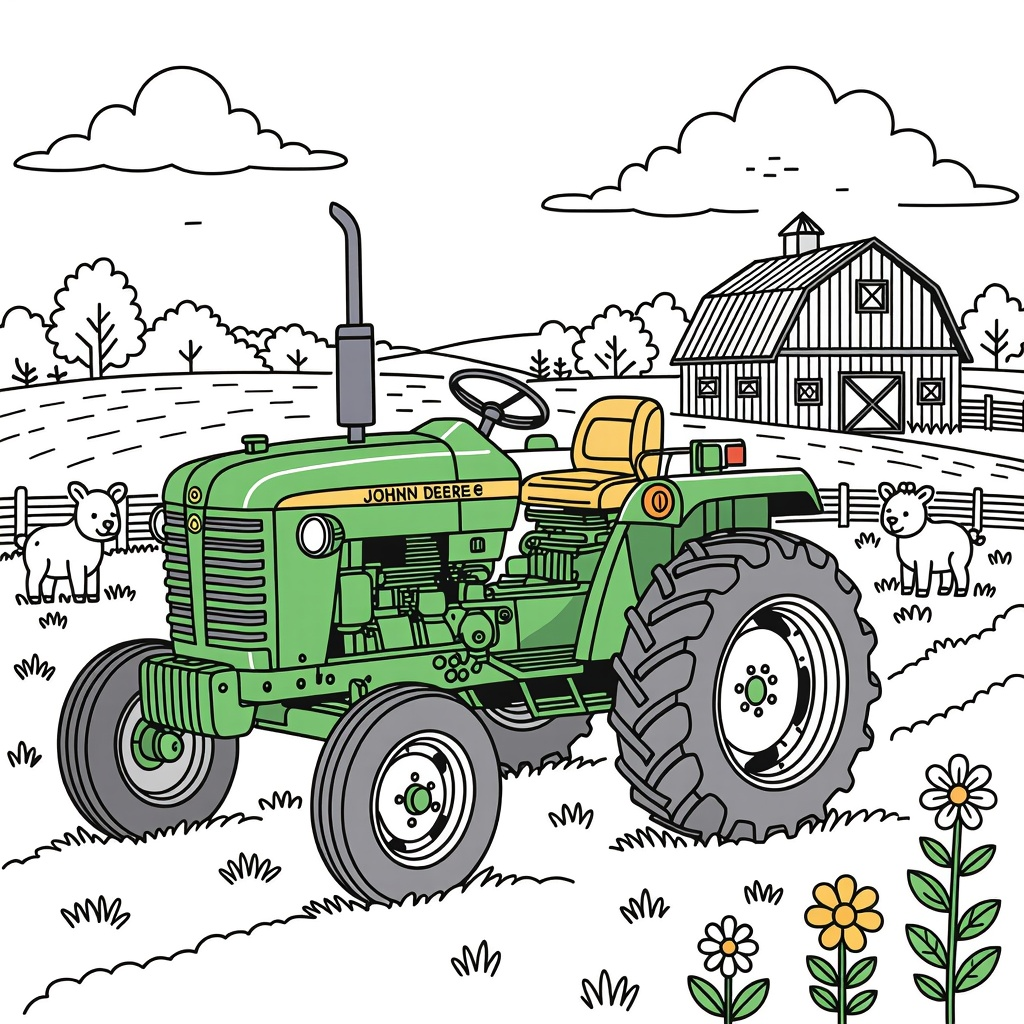 John Deere coloring page for children
