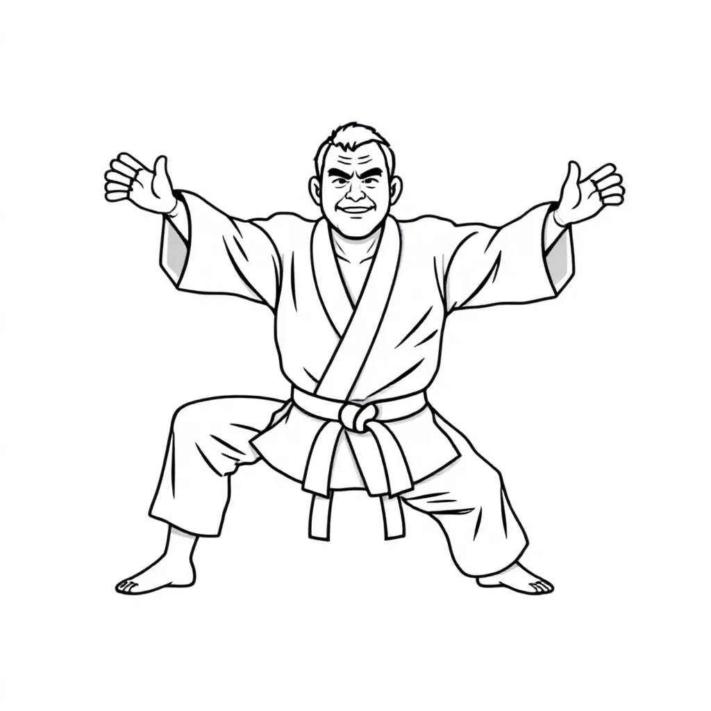 Judo kleurplaat voor kinderen