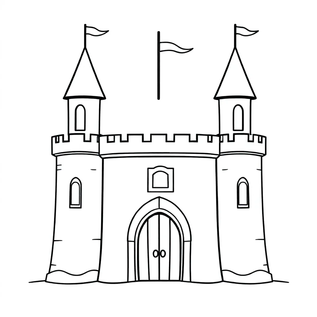 kasteel kleurplaat voor kinderen