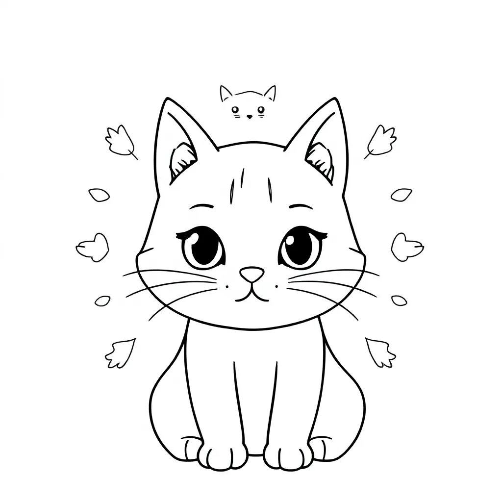 Kat coloring page for children