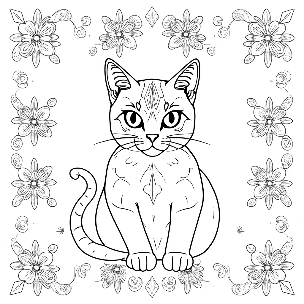 Kat coloring page for children