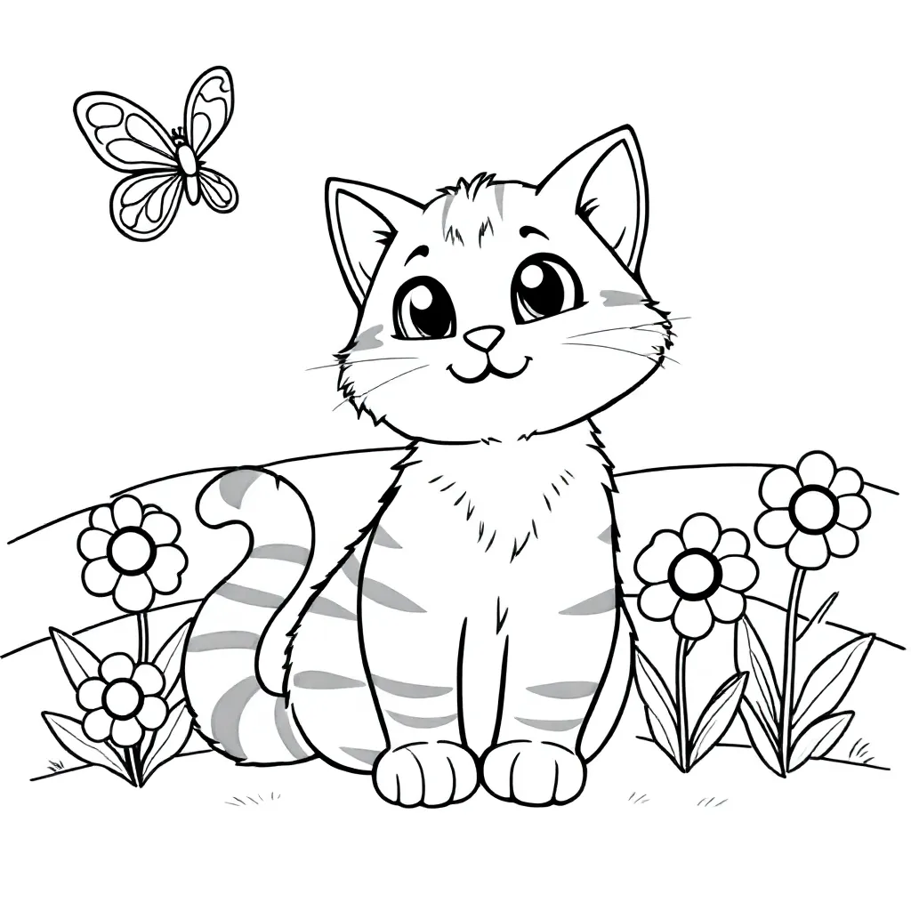 Kat coloring page for children